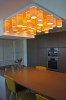 ceiling lamp in maple wood - 30 tubes with led above kitchen table